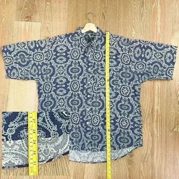Vintage Colours by Alexander Julian Paisley Batik Short Sleeve Shirt Large - Picture 5 of 6